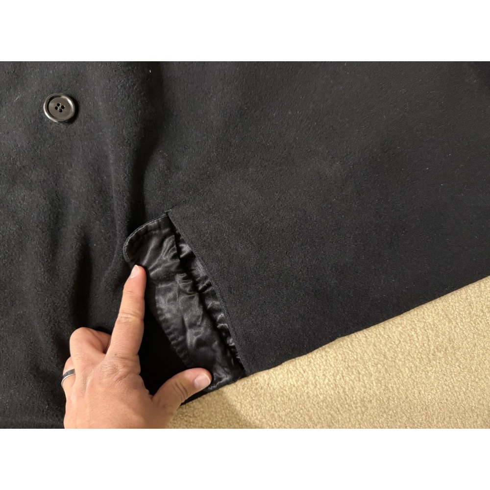 Hickey Freeman Cashmere? Wool? Trench Over Coat Black - Picture 9 of 14